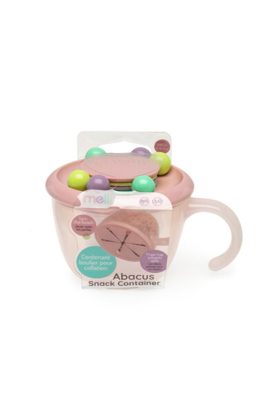 Melii Abacus Snack Container with finger trap Pink
