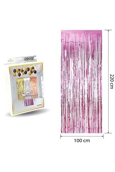 Karnaval Ambalaj Pink Metallized Background Door Curtain