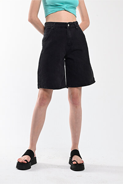 BOSHETTI Kadın Straight Fit Denim Bermuda Şort