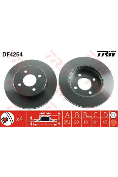 TRW Df4254 Fren Diski Ön Havalı Almera I 1.4 1.4gx Lx 1.6 1.6slx 2.0d 95-00 A...