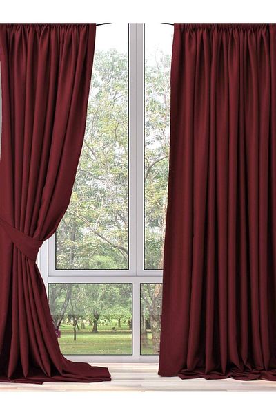 NİVEMESHOME Claret Red Blackout Flat Blackout Sunshade Apm