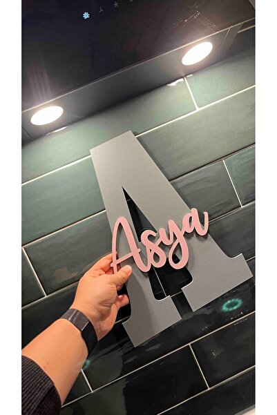 woodengifts ÇOCUK VE BEBEK ODASI HARF ÜZERİ İSİMLİ KAPI VE DUVAR KAPI SÜSÜ PA...