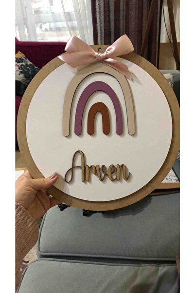 woodengifts ÇOCUK VE BEBEK ODASI HARF ÜZERİ İSİMLİ KAPI VE DUVAR KAPI SÜSÜ PA...