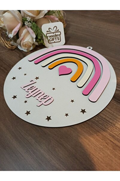 woodengifts ÇOCUK VE BEBEK ODASI HARF ÜZERİ İSİMLİ KAPI VE DUVAR KAPI SÜSÜ PA...