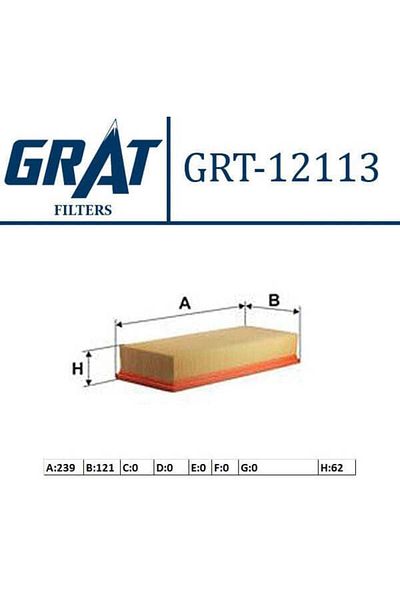 GRAT 12113 Air Filter 208 301 308 Ii 2008 / C-elysee 12- C3 Ii 12- DS3 12- 1.2 Vtı