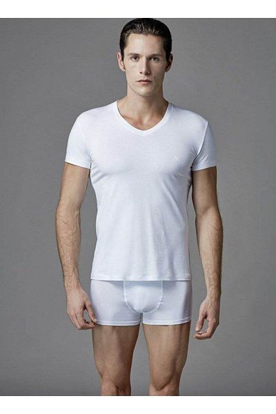 Eros 2 Pieces V-Neck Men's Short Sleeve Undershirt