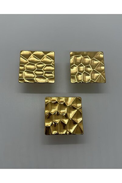 TRS MOBAKS Lüks Alüminyum Metal Desenli Kare Düğme Mutfak Çekmece Vestiyer Kulp