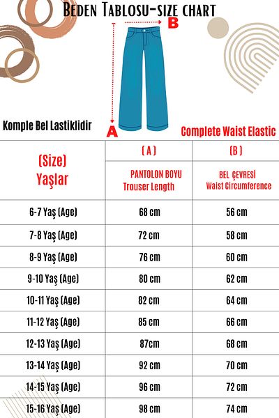Asortik Kids Κοριτσίστικο τζιν ανθρακί μέσης ελαστικό φαρδύ πόδι