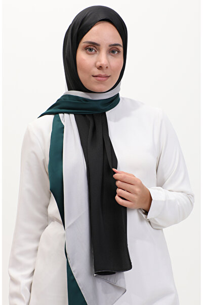 sefamerve Three Color Karaca Shawl - 81049-35 Gray Emerald Green