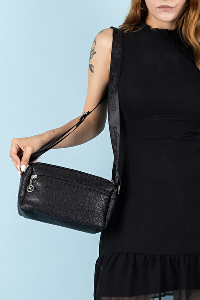 Getcho Kaye Women's Black Adjustable Strap Multi-Eye Daily Use Crossbody Bag – Modern Stylish Design