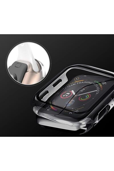 mimtec Apple Watch 1 2 4 5 6 7 8 9 10 Se Serisi 41 Mm Uyumlu 360 Tam Koruma Şeffaf Silikon Kılıf