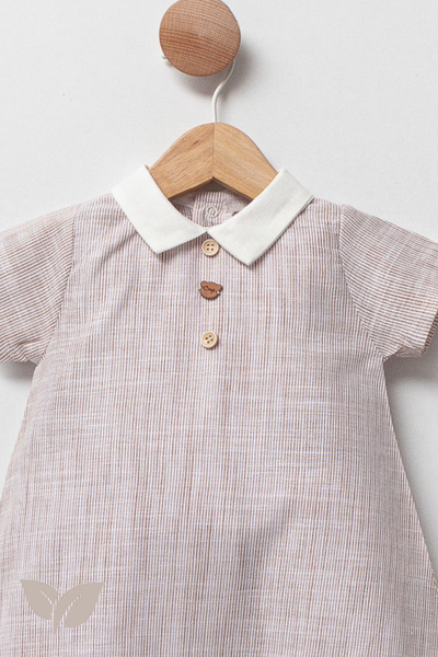 Cassiope Little Prince 100% Cotton Striped Short Jumpsuit for Baby Boy - 3-6-9 Months