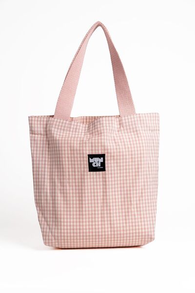 MUNCH İstanbul Pötikare Desenli Körüklü Keten Bez Çanta Tote Bag