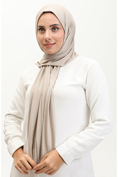 sefamerve Világos Mink sima fésült pamut kendő - 90160-04