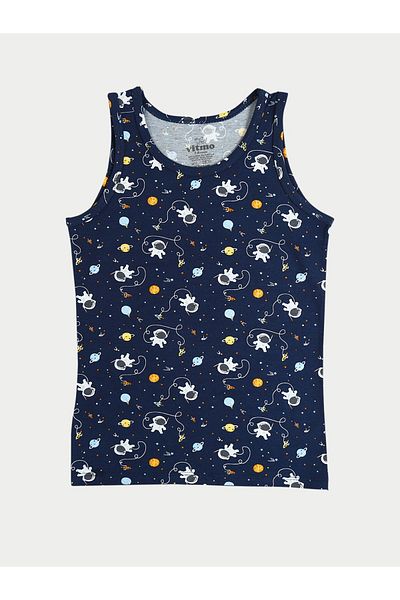 vitmo Cotton Undershirt and Boxers for Boy - Set of 3 Assorted Colors, Space 6 Pieces