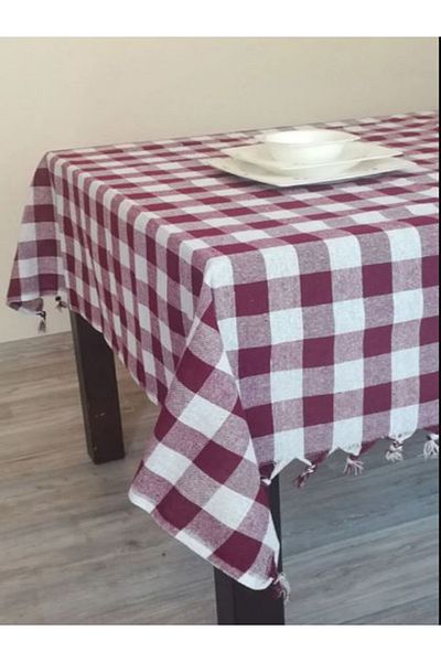 GOLDRİSE Claret Red Tableware Cloth and Picnic Cloth - 150x150, Multi-Purpose