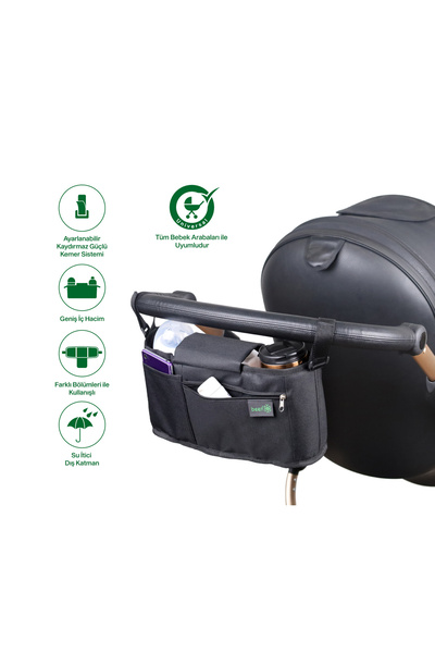Been Bebek Arabası Organizer Çanta + Pratik Alt Değiştirme Matı Set
