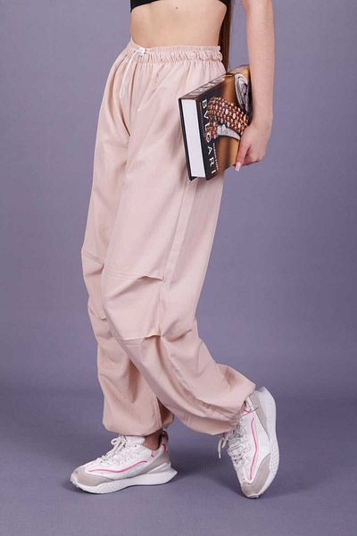 SHAWY Beige Women's Trousers - Elastic and Loose Fit