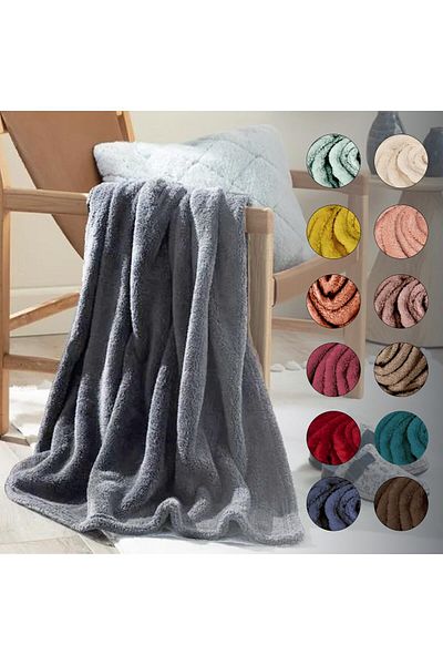 English Home Weiche Plüsch-Fleece-Überwurfdecke – für Couch, Sofa und Bett, super gemütlich.