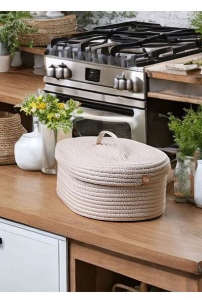 HomeTurko Coș de bucătărie - Iuta cu capac, răchită, organizator, organizator...