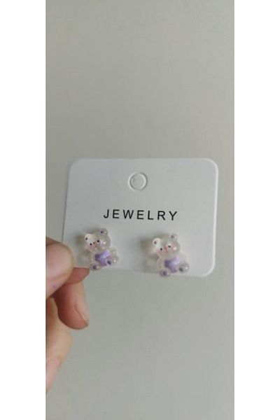 Acousticworld Teddy Bear Cute Earrings - 2-Piece Youth and Children's Gift Accessory Jewelry