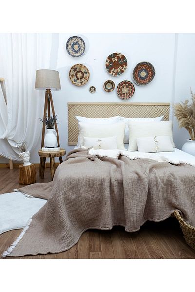 destinyhometex Brown 6 Layer Muslin Quilt / King Size 240X260