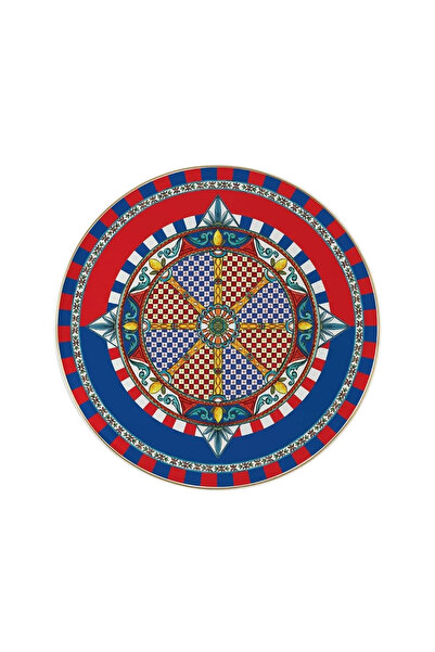 Baci Milano Sole Mio Kırmızı Mavi Porselen Pasta Tabağı 21 Cm