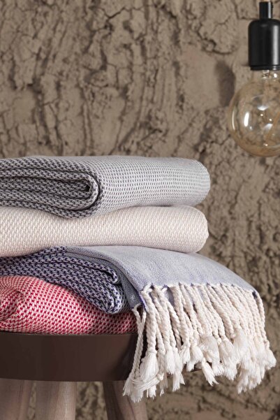 Denizli Concept Retro Beige Peskir - Πετσέτα πολλαπλών χρήσεων με λευκό σχέδιο - 60x110 cm Εναλλακτική πετσέτα