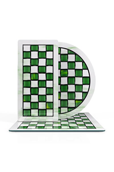 Decovetro Set mixt din 3 piese MacKenzie Green White - Serviciu de prezentare...
