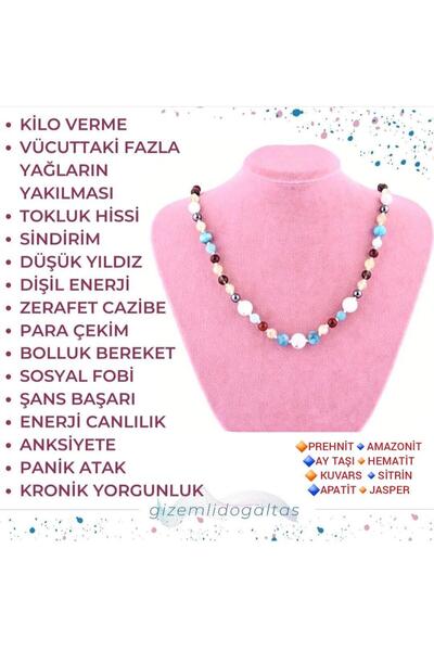 GİZEMLİ DOĞAL TAŞ Gizemli Doğal Taş Kolye Kilo Verme Düşük Yıldız Bolluk Bere...