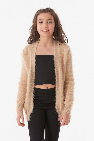 Fulla Moda Bearded Pocketed Girl's Cardigan