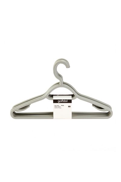 Gondol Gray 6-piece Plastic Clothes Hangers - 38 cm
