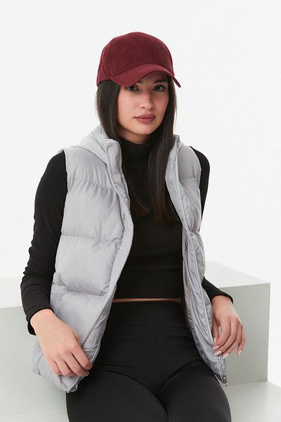 Fulla Moda Pălărie cu șapcă reglabilă din piele întoarsă