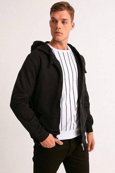 Fulla Moda Φούτερ με κουκούλα με φερμουάρ