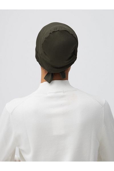 Femple Modest Khaki Colored Laced Plain Bonnet - Underscarf