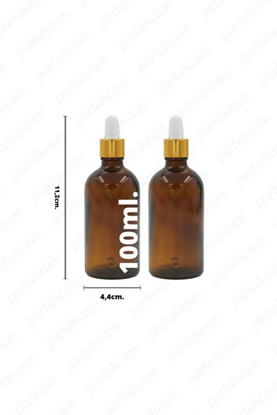 parlakcam 100ml Damlalıklı Cam Amber Şişe Propolis Aroma Terapi Yağları Için ...
