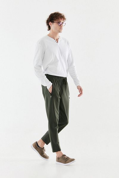 Fulla Moda Printed Elastic Waist Pipe Leg Sweatpants