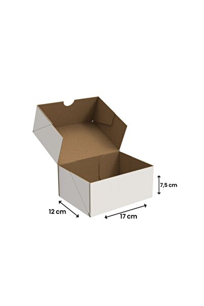 Packanya 17x12,5x7,5 - Beyaz Kesimli Karton Kutu - Internet Ve Kargo Kutusu - 50 Adet