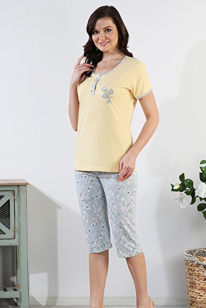 Bella Linda طقم بيجامة قطن برمودا نسائي