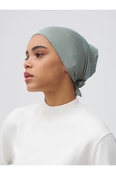 Femple Modest Mint Colored Tied Bonnet Underscarf