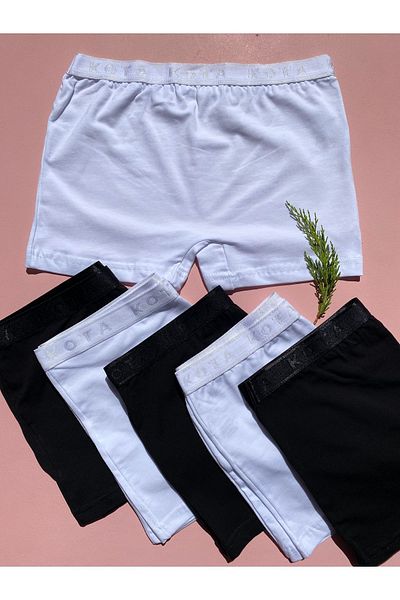 LEYNA BUTİK 6 Πακέτα Mini Shorts Boxers - Γυναικεία, Βαμβακερά και Λύκρα Υφάσματα (3 Μαύρα, 3 Λευκά)