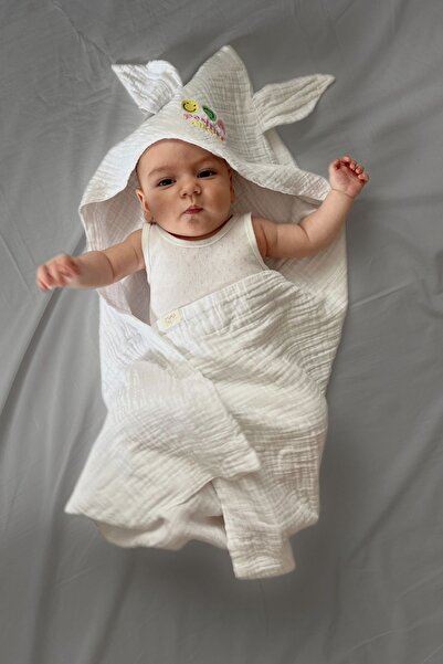 Mom Cherie قماط موسلين 100% قطن 4 طبقات للأطفال والرضع 80x80 سم قماط موسلين مطرز