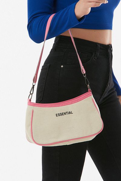Fulla Moda Απαραίτητη γραπτή λινή τσάντα ώμου