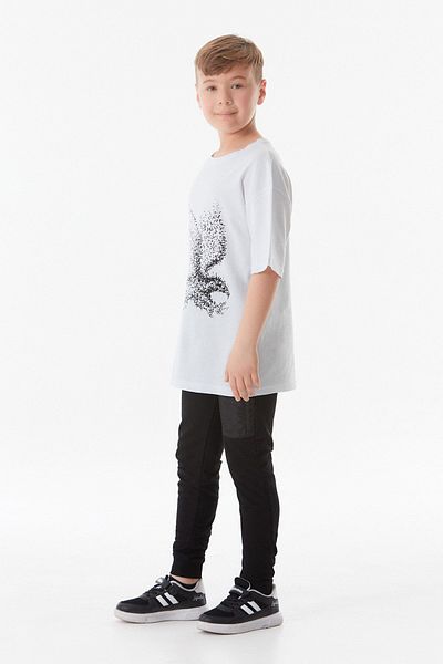 Fulla Moda Αγόρι Jogger Sweatpants με εμπριμέ κείμενο και ελαστική μέση