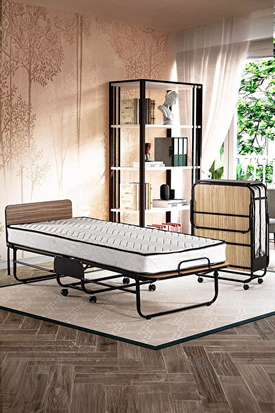 Niron Yatak Niron Katlanır Yatak | 80x190 Cm Katlanabilir Portatif Karyola Ve Ortopedik Yaylı Yatak