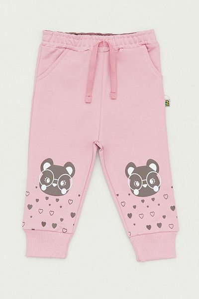 Fulla Moda Teddy Bear Printed Girls' Sweatpants with Elastic Legs