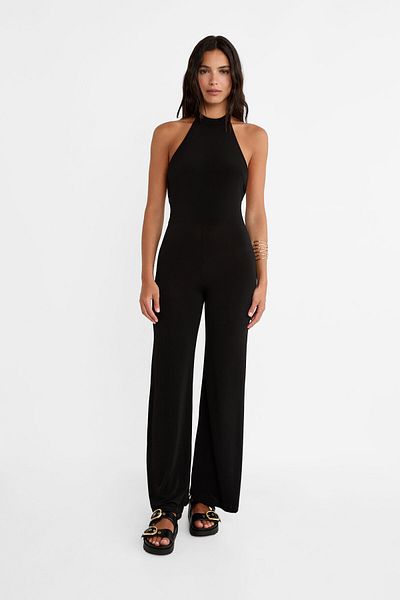 Stradivarius Open Back Halter-Neck Jumpsuit