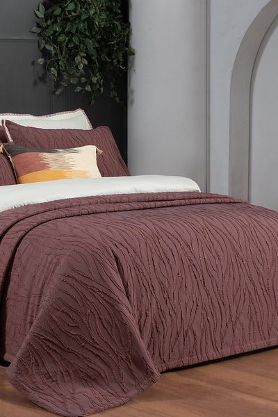 Sarev Fallon Double Decorative Bed Cover Set - With Throw Pillow Gift