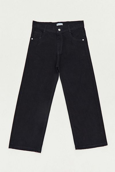 Fulla Moda High Waist Palazzo Canvas Girls' Trousers