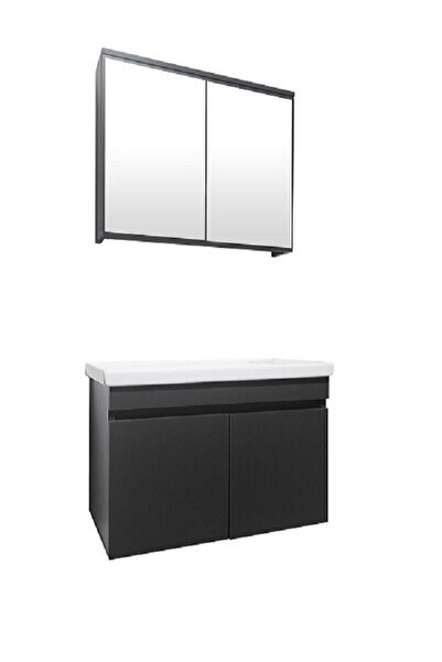 DOĞSAN MOBİLYA Üsküp 100 Cm Takım Banyo Dolabı Antrasit